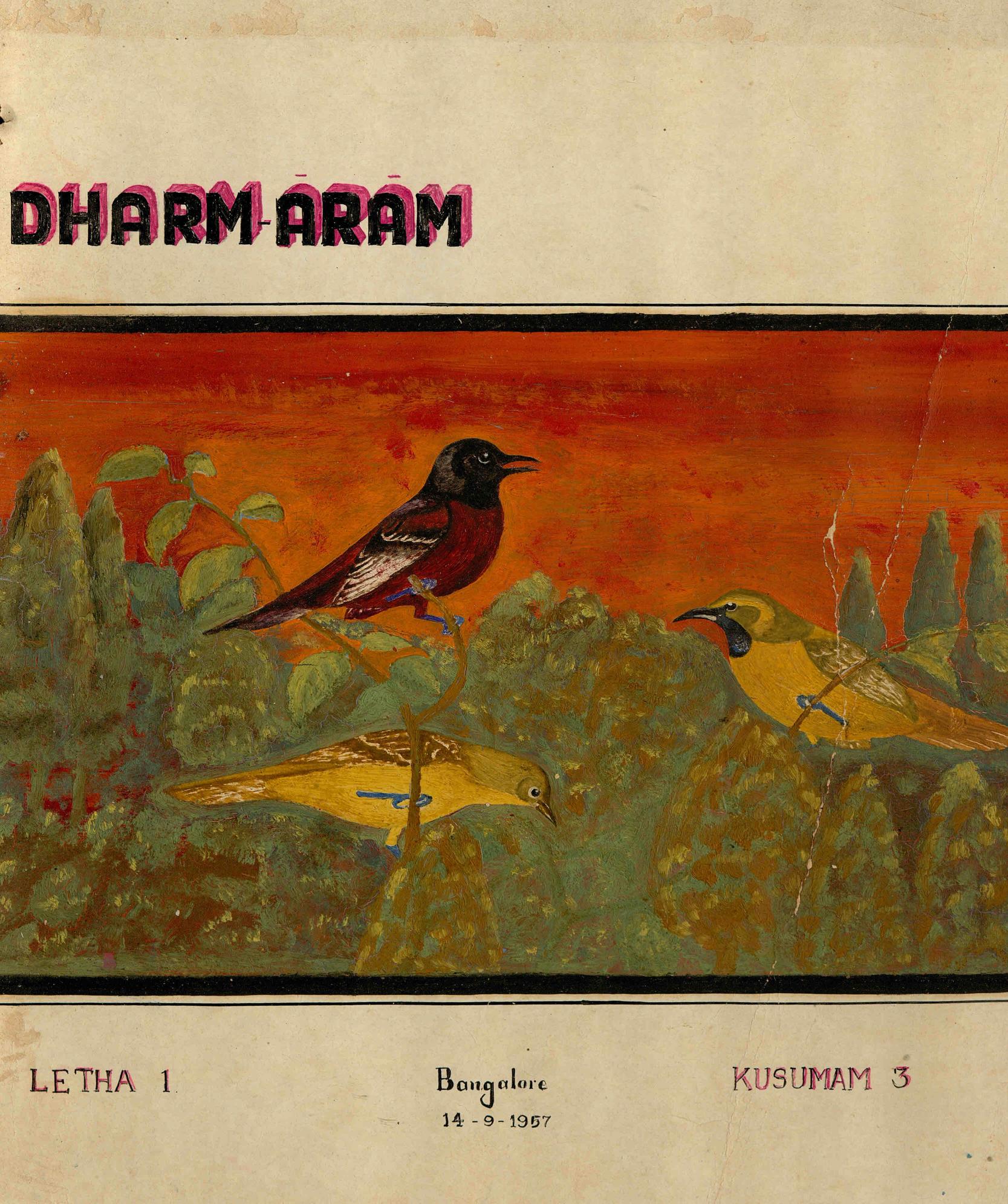 1957 - ധർമ്മാരാം - ബാംഗളൂർ - കൈയെഴുത്തുമാസിക - ലത 01 കുസുമം 03