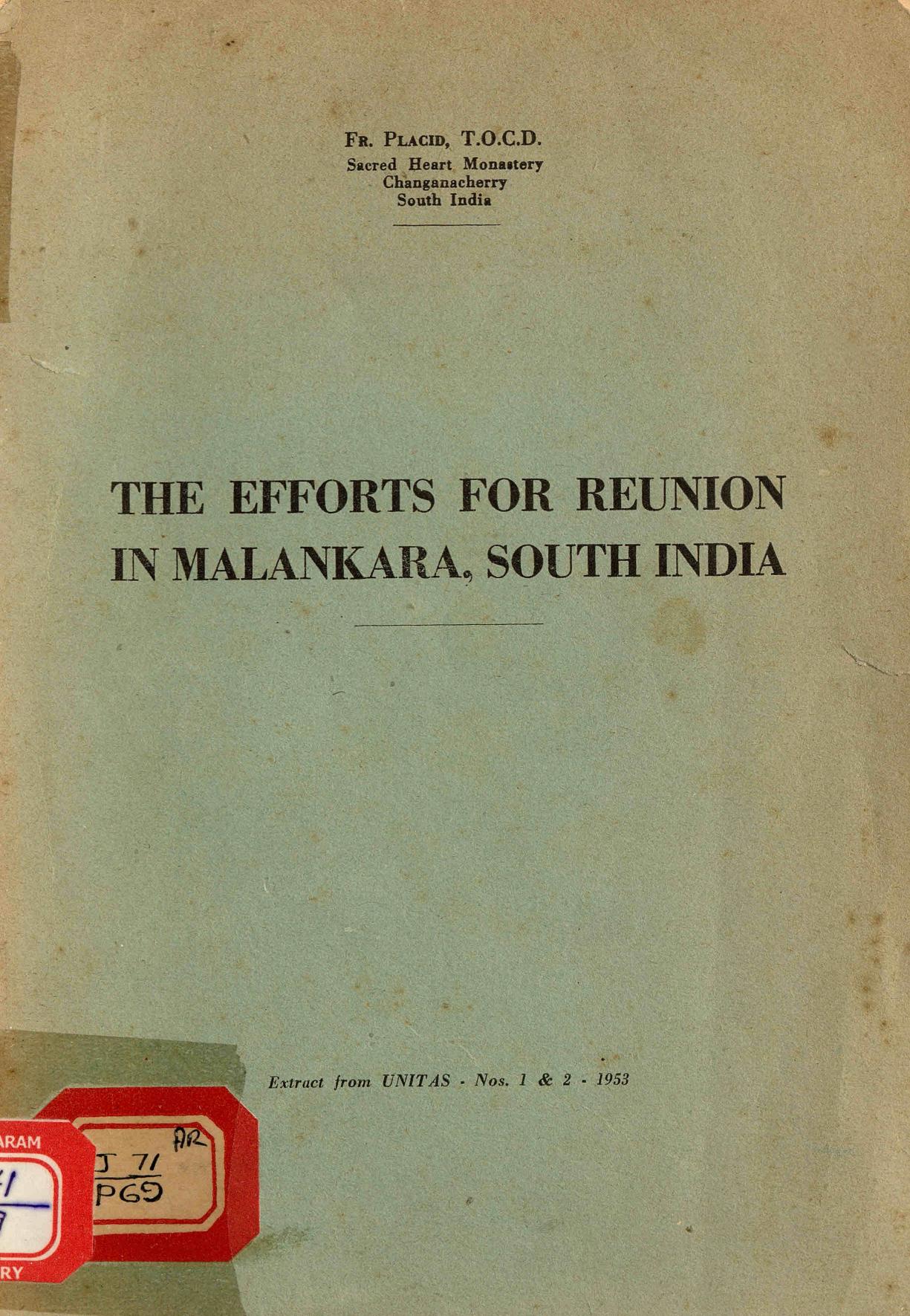 1953 - Efforts for Reunion in Malankara - Placid Podipara