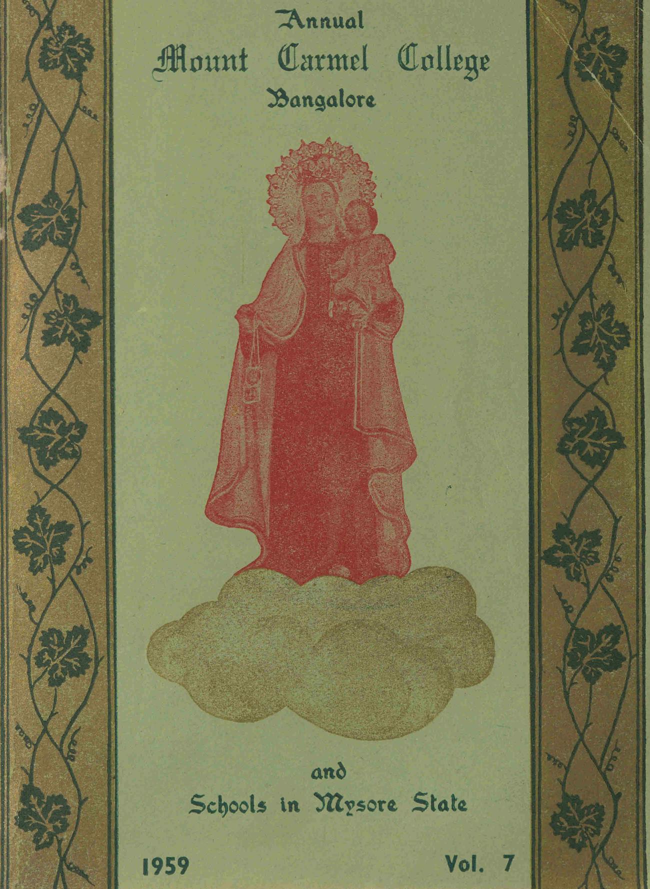  1959 - Mount Carmel College Bangalore Annual