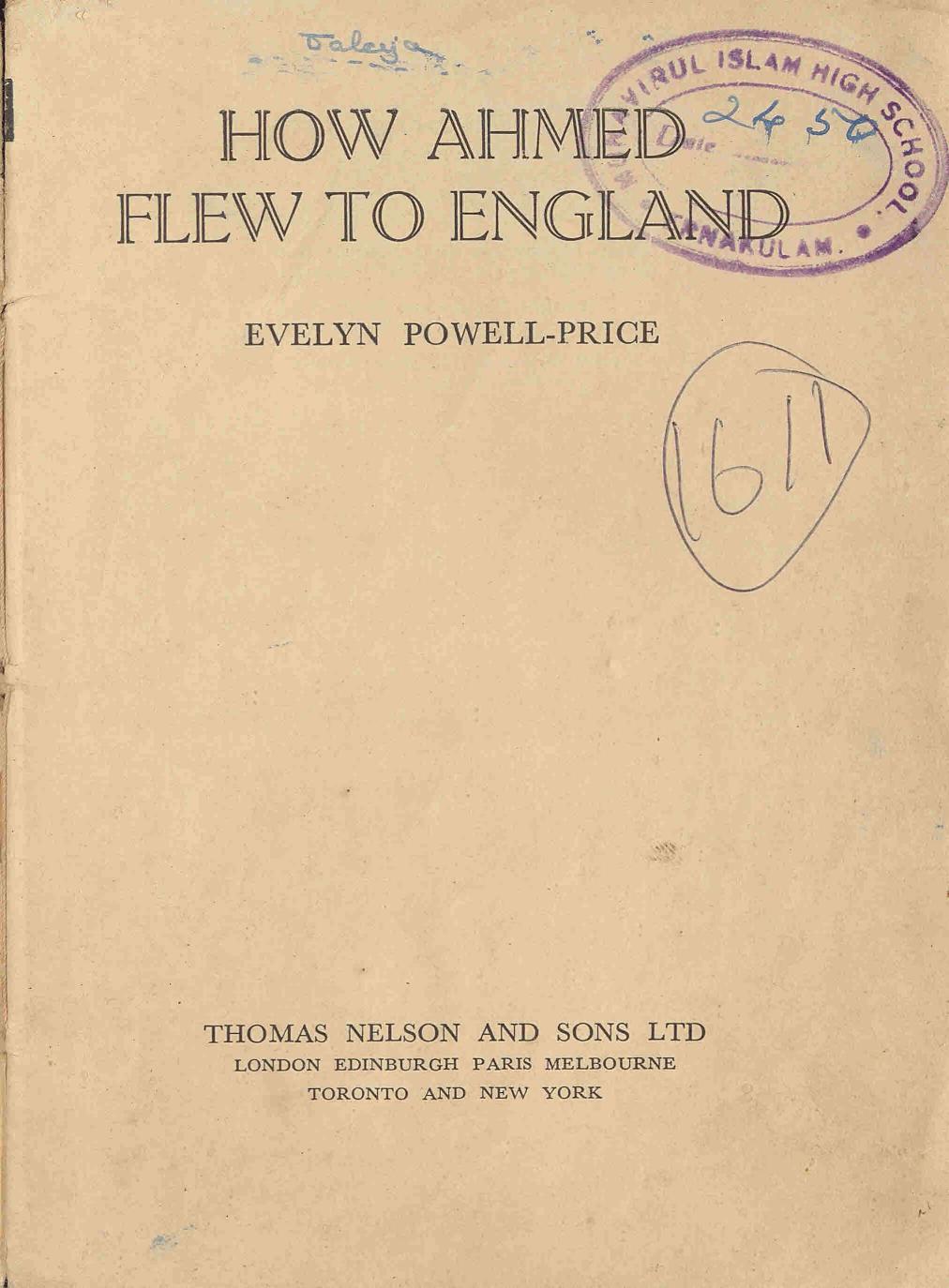 How Ahmed Flew to England - Evelyn Powell Price