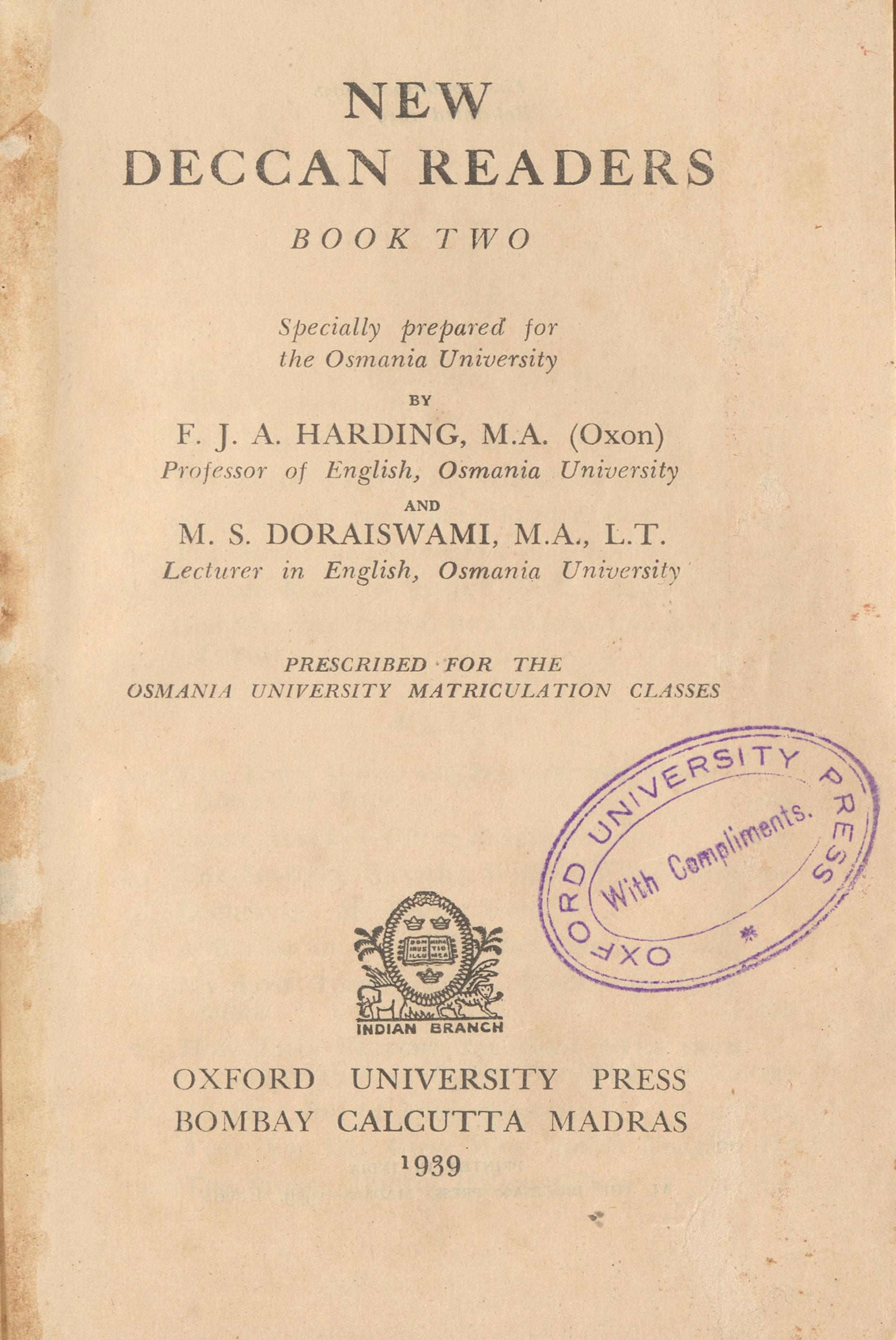 1939 - New Deccan Readers Book-2