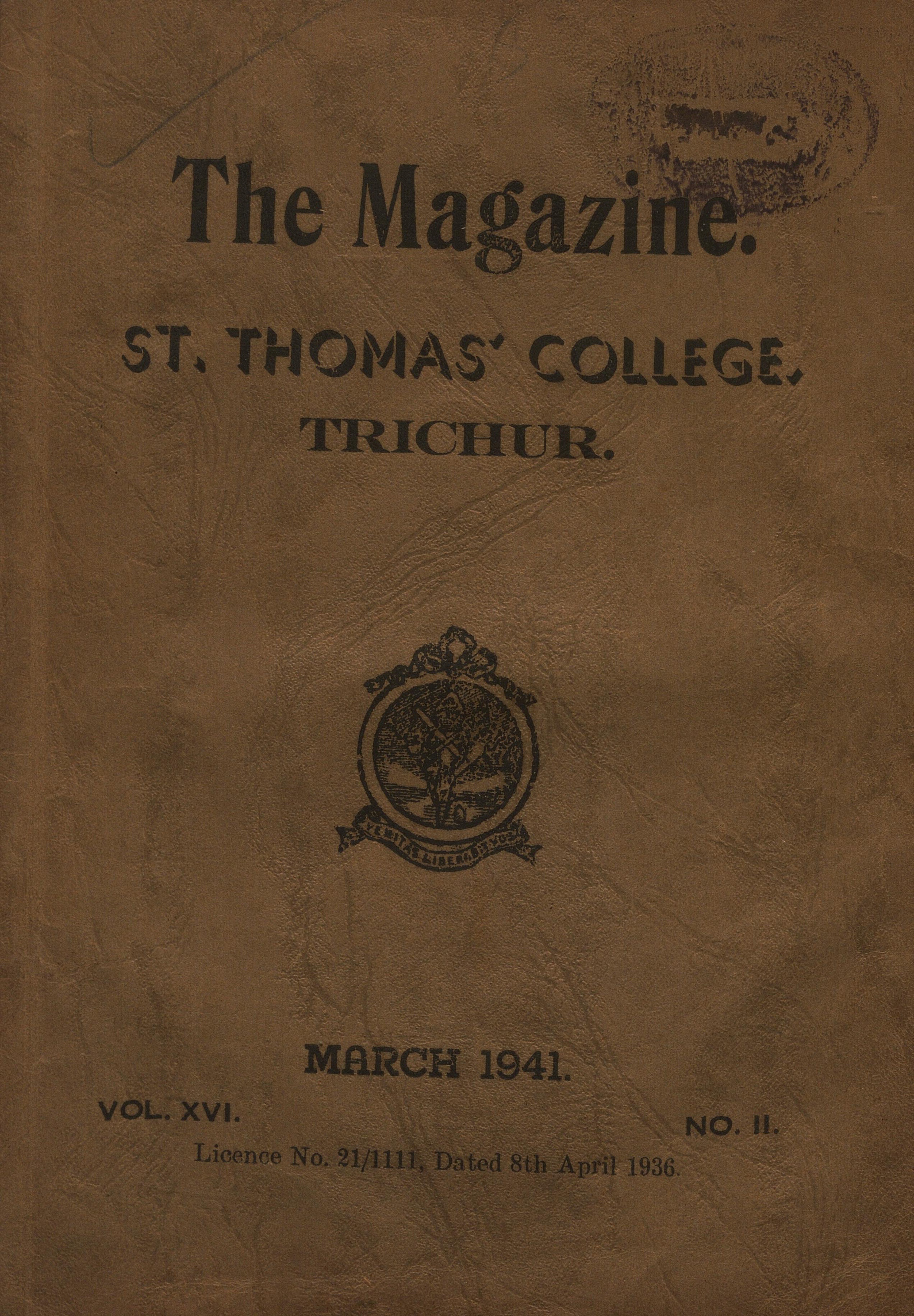 1941 - St. Thomas College Trichur - Magazine