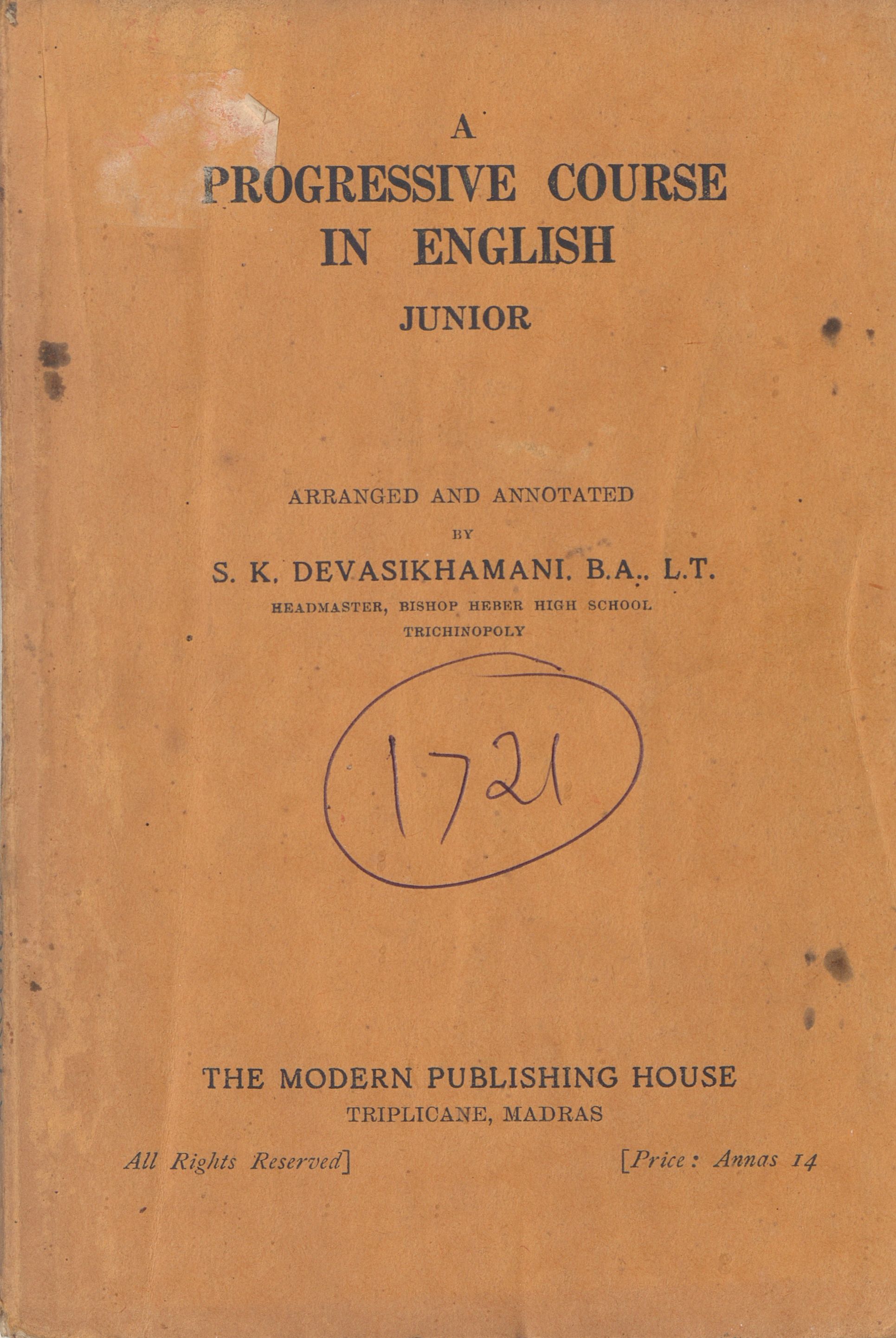 1938 - A Progressive Course In English Juniore Modern Publishing House