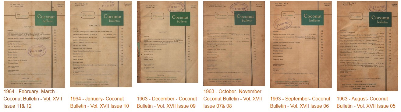 1963 & 1964 - Coconut Bulletin - Vol. XVII Issues 09
