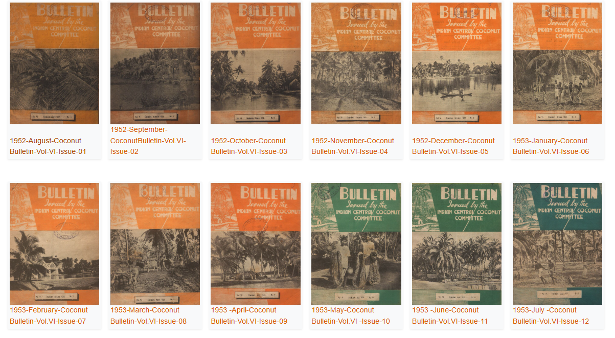 1952 -1953 – Coconut Bulletin – Vol. VI Issues 12